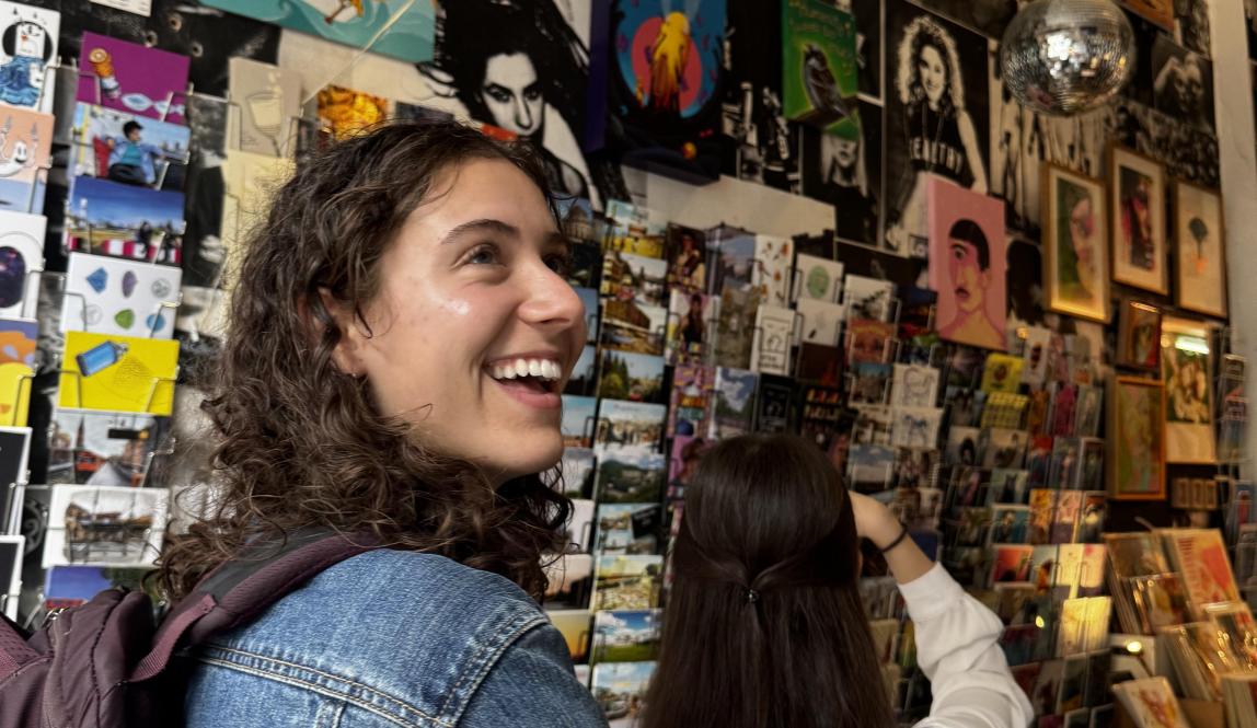 Two people in a little store