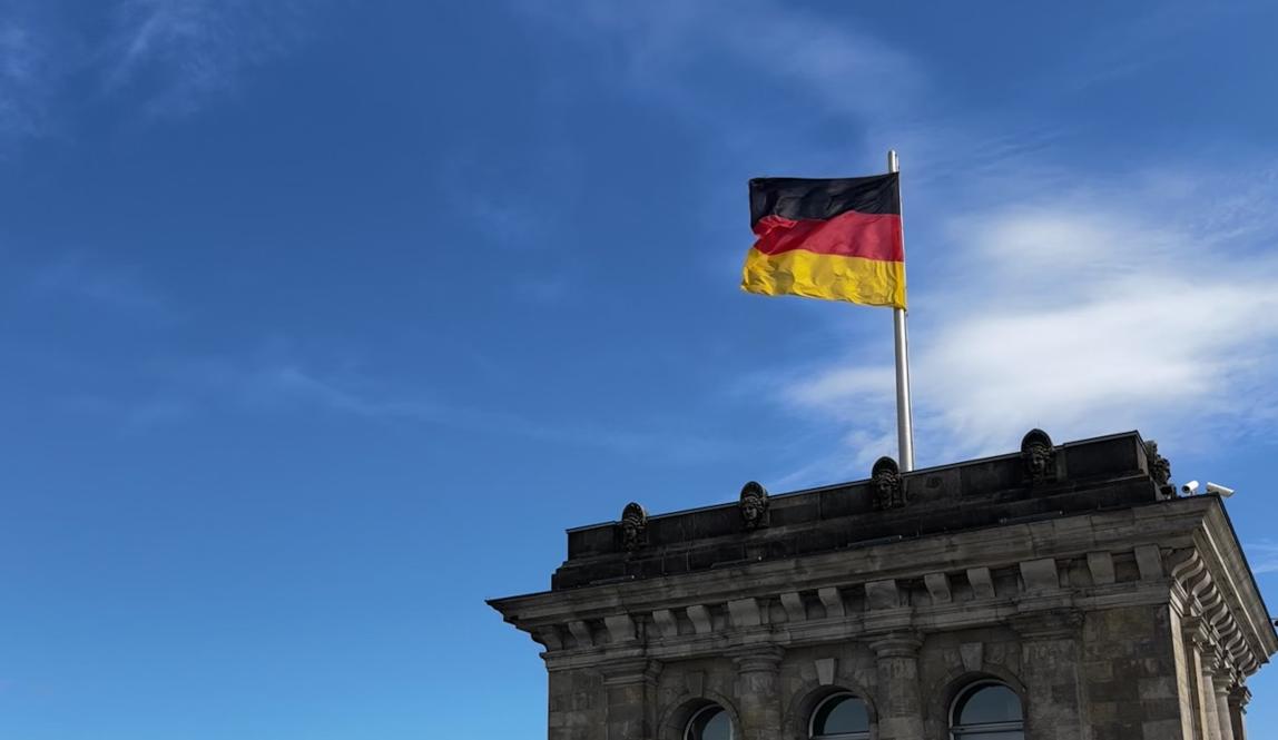 Germany Flag at the top of a building