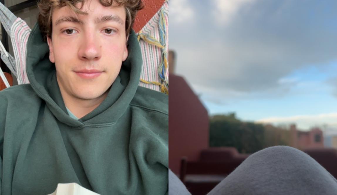 Reading on my porch in Quito