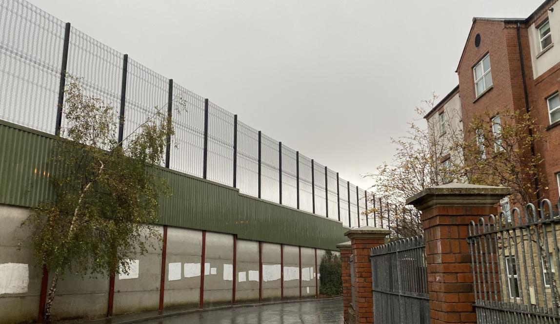 A Peace Wall Running through a Residential Neighborhood