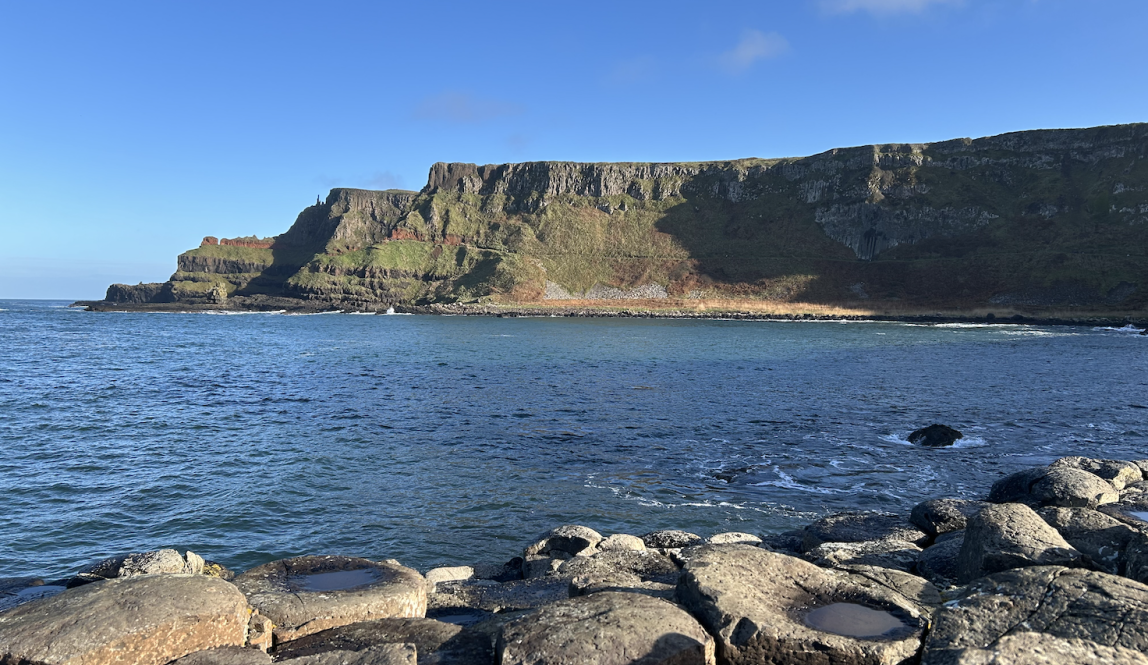 A view of cliffs and the ocean