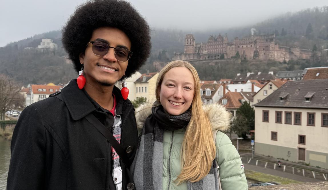 Two people posing for a photo