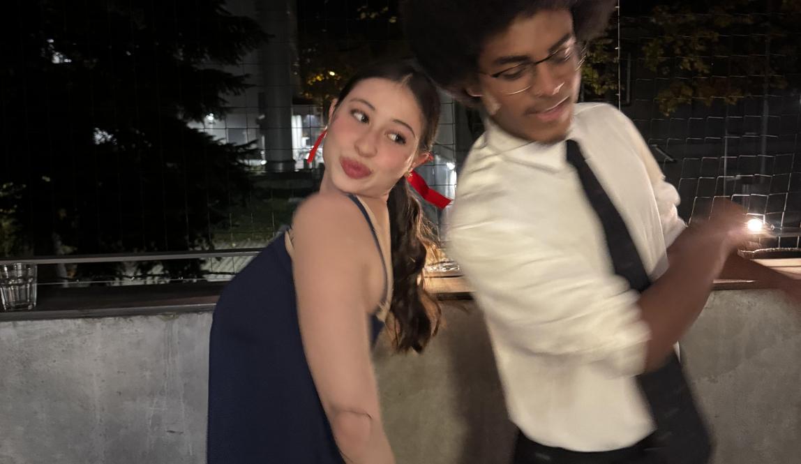 Two people dressed up for Halloween