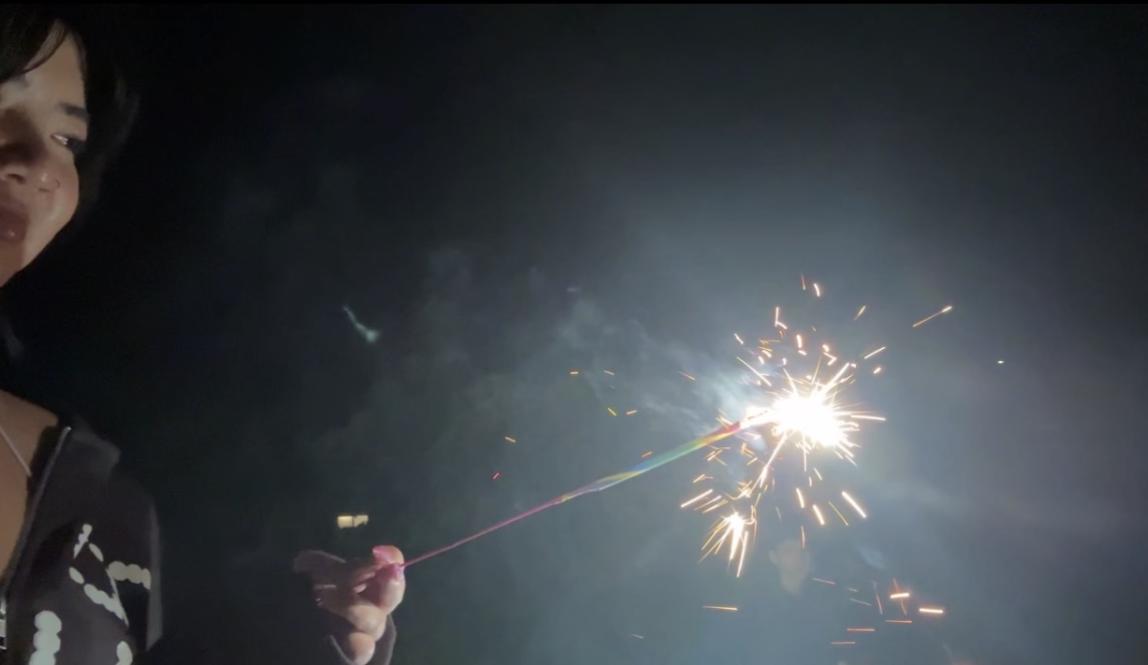 Me playing with sparklers this New Years Eve