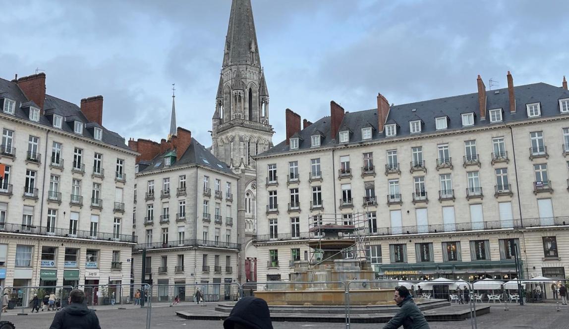 St Nicolas steeple from the Place Royale