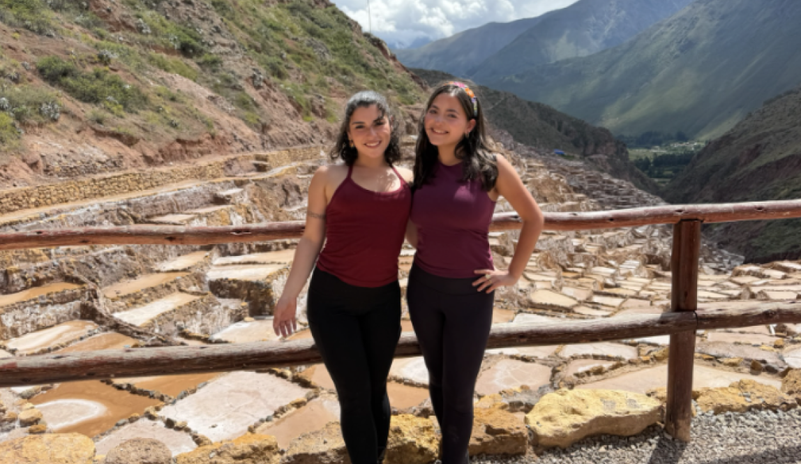 Ella and I in front of the San Maras Salt Mines