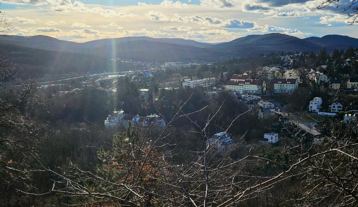 A beautiful view over Vienna from the end of Hütteldorf.