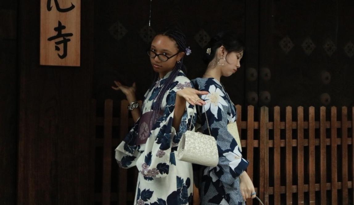 Me and a friend of mine in kimonos.