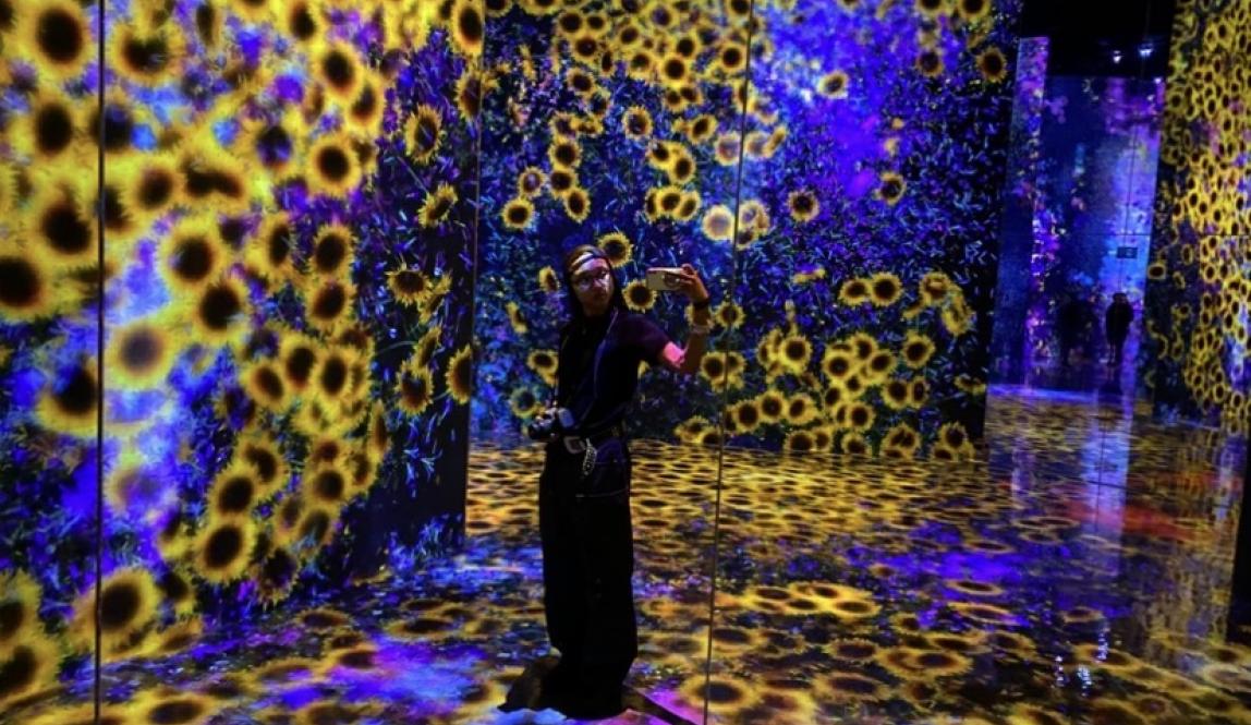 A colorful image of me in an interactive museum.
