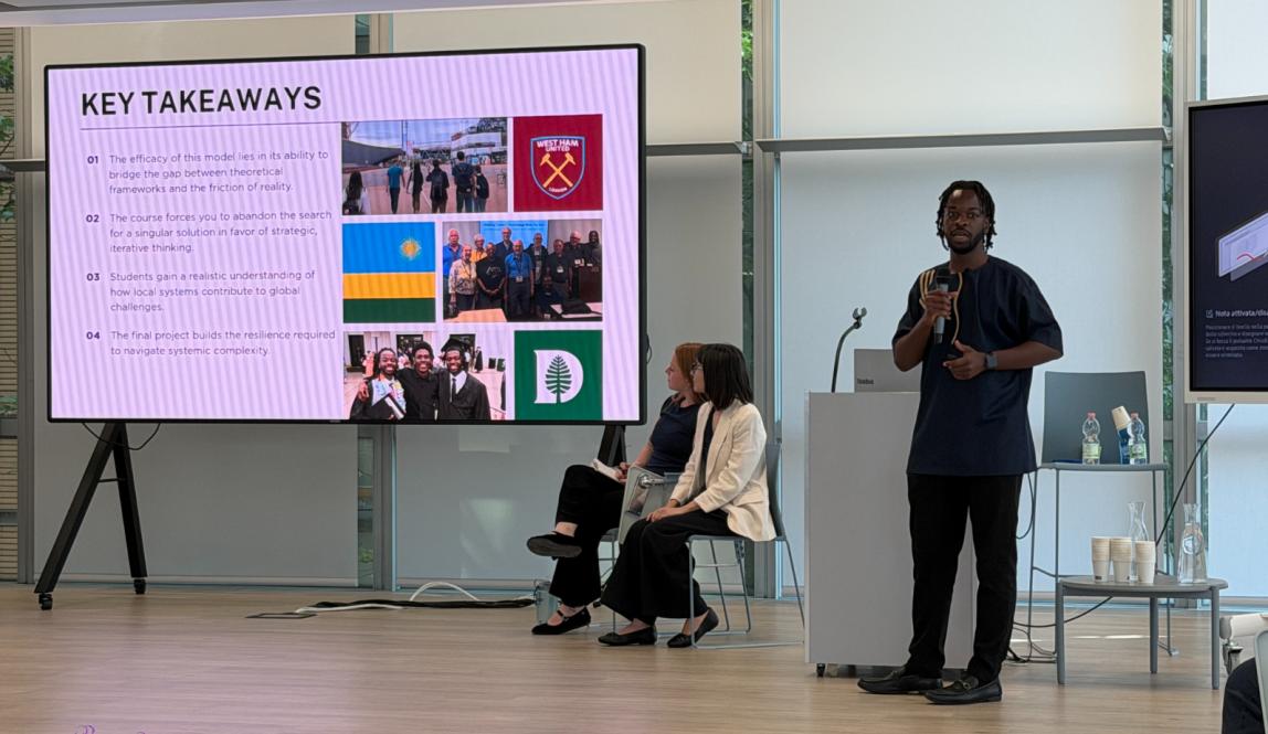 Godwins Tuyishme presents his Global Pillars final project