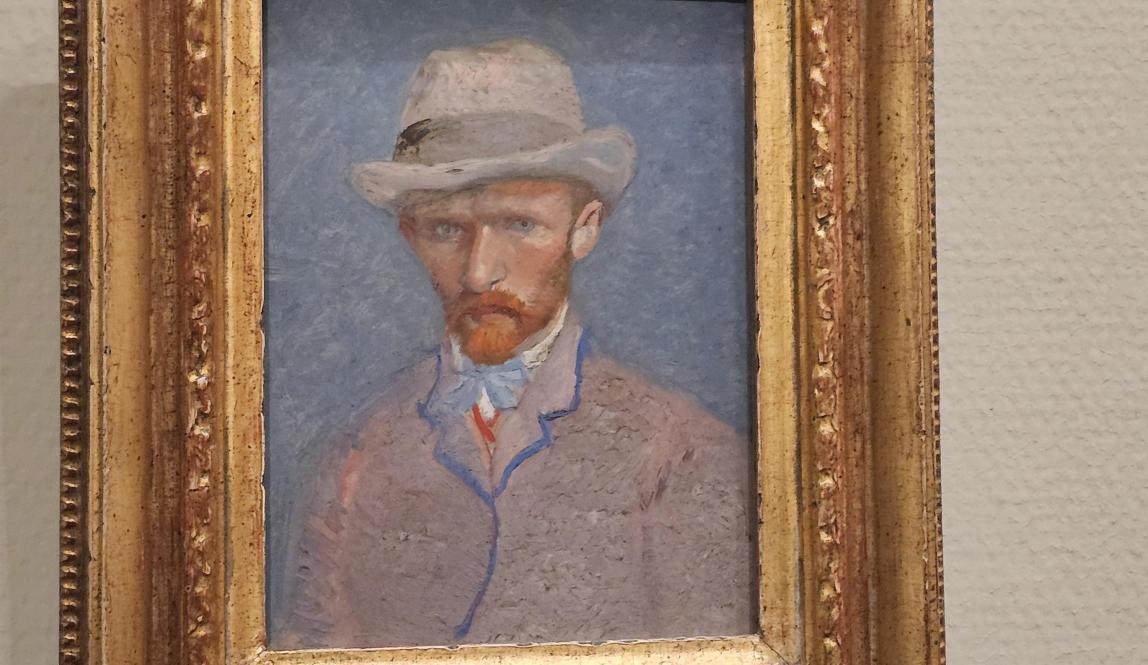 portrait of van gogh in a strawhat