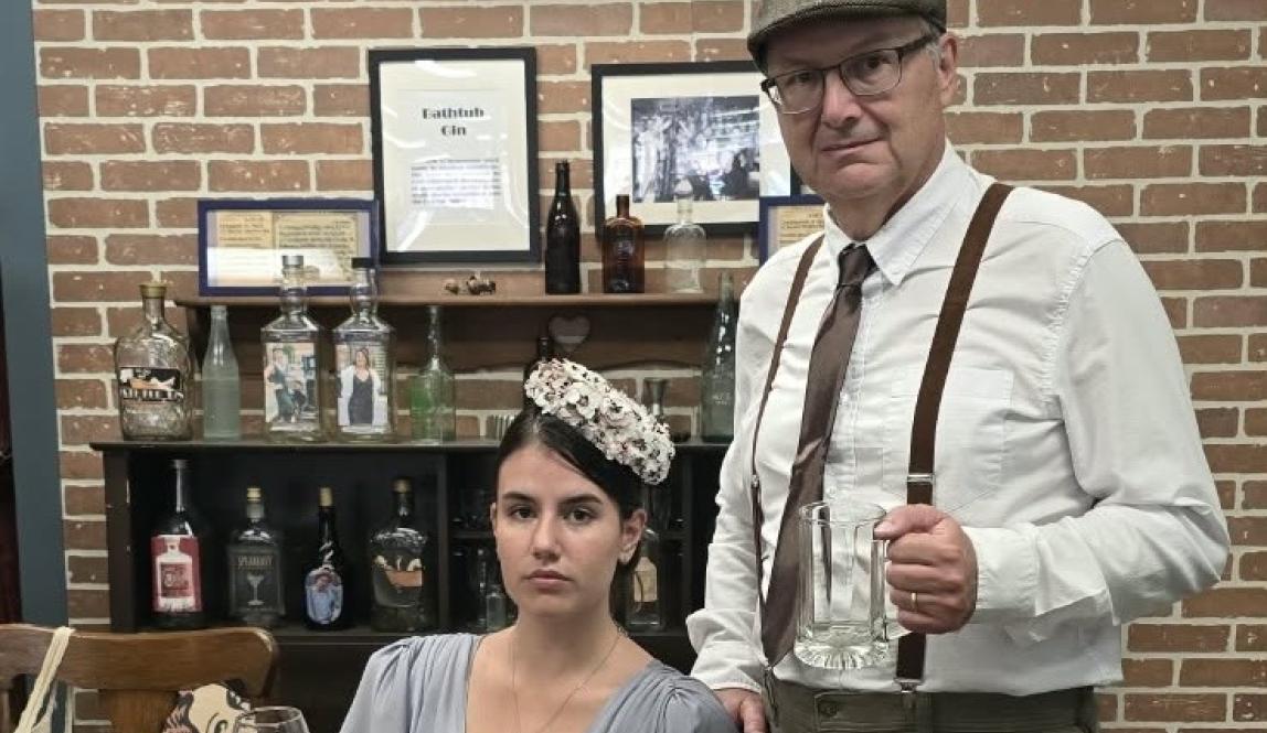 Dad and I dressed in 1920s clothing