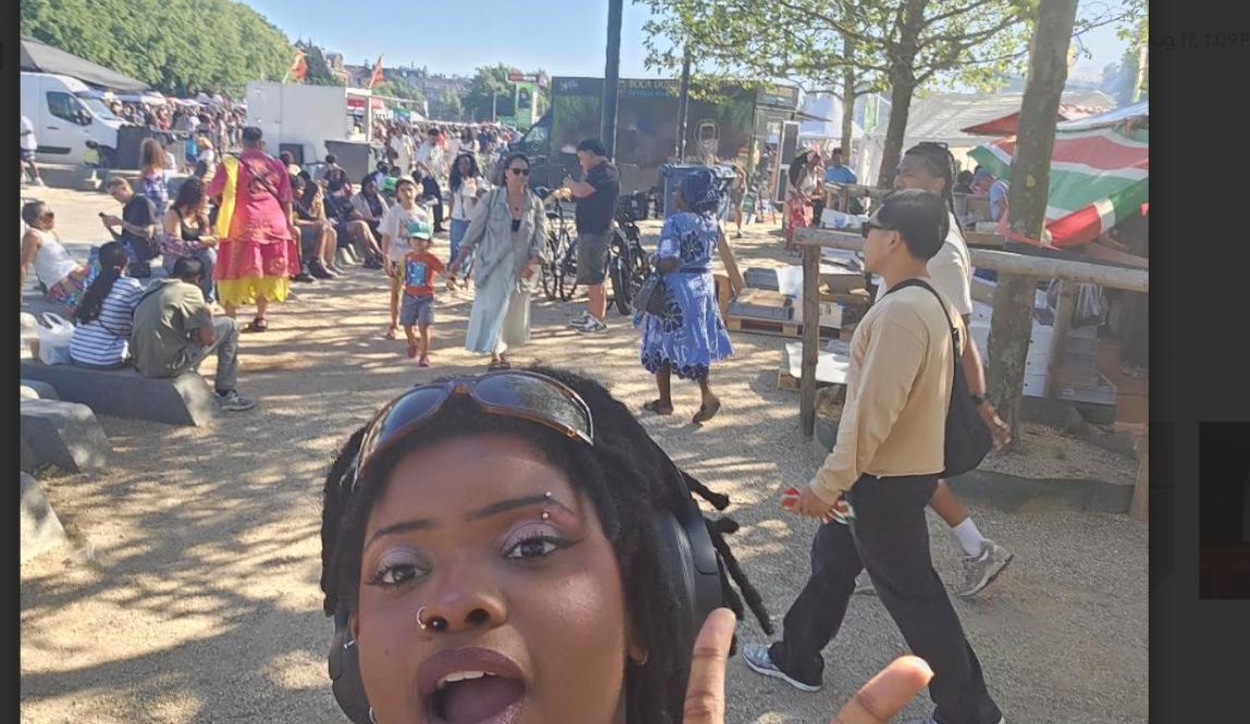 A selfie of the author at a festival