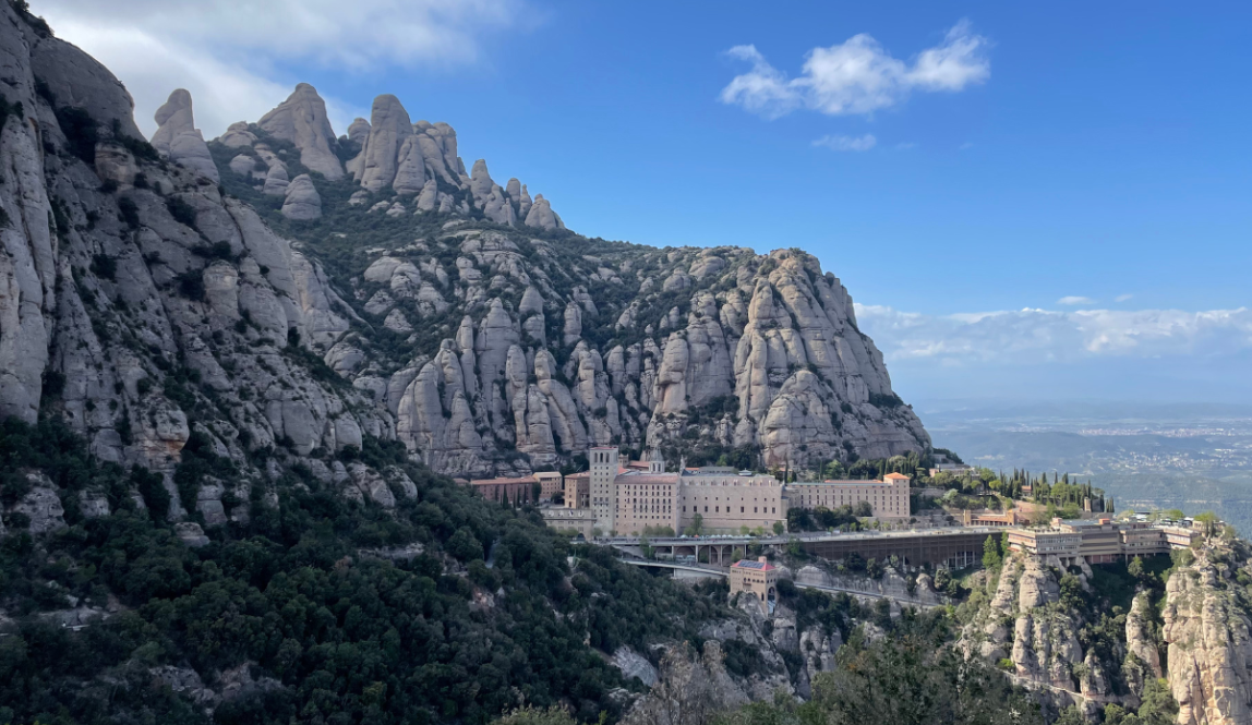 Montserrat on a sunny day in spring just outside of Barcelona