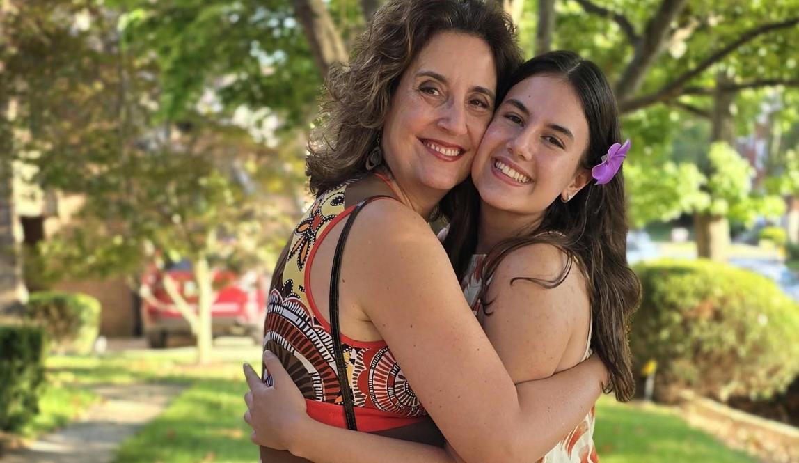 Mom and I in our Tiki Lounge outfits