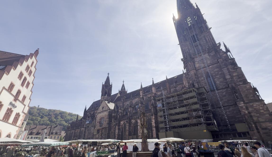 Close-up image of the Münster above the Münster Market