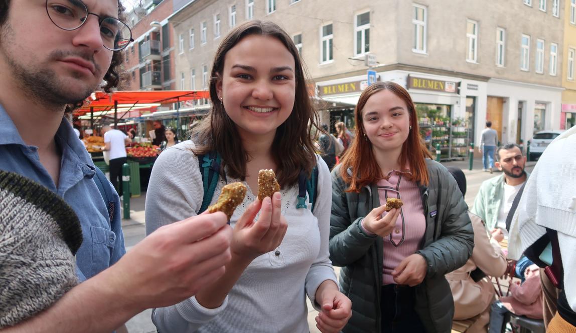 Street food hopping with classmates in Vienna, Austria.