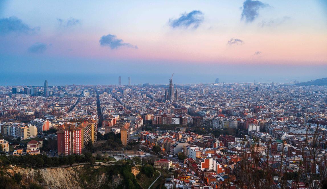 Barcelona cityscape from the Bunkers del Carmel lookout
