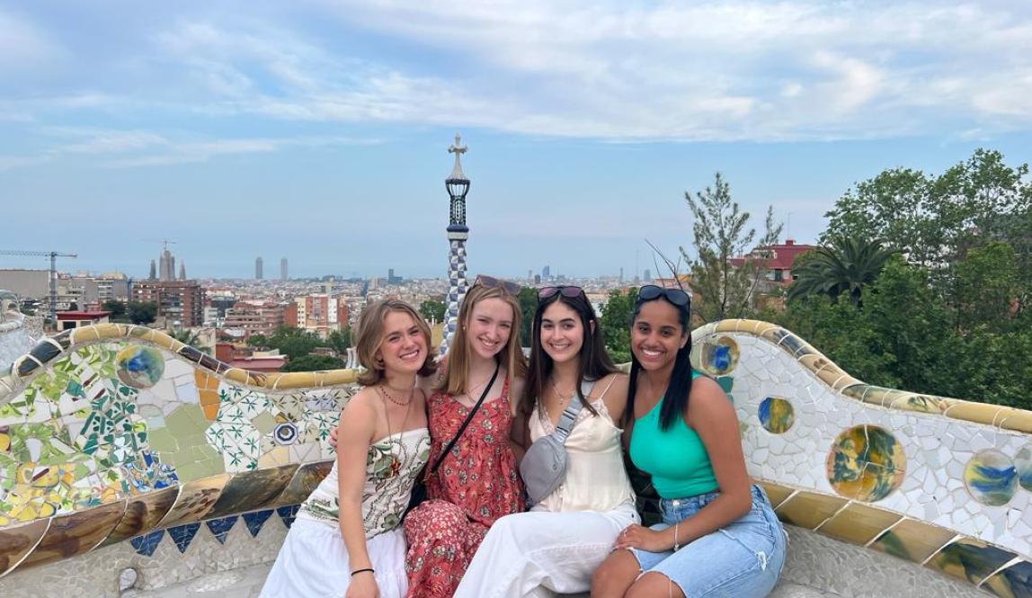 Friends at Park Güell in Barcelona