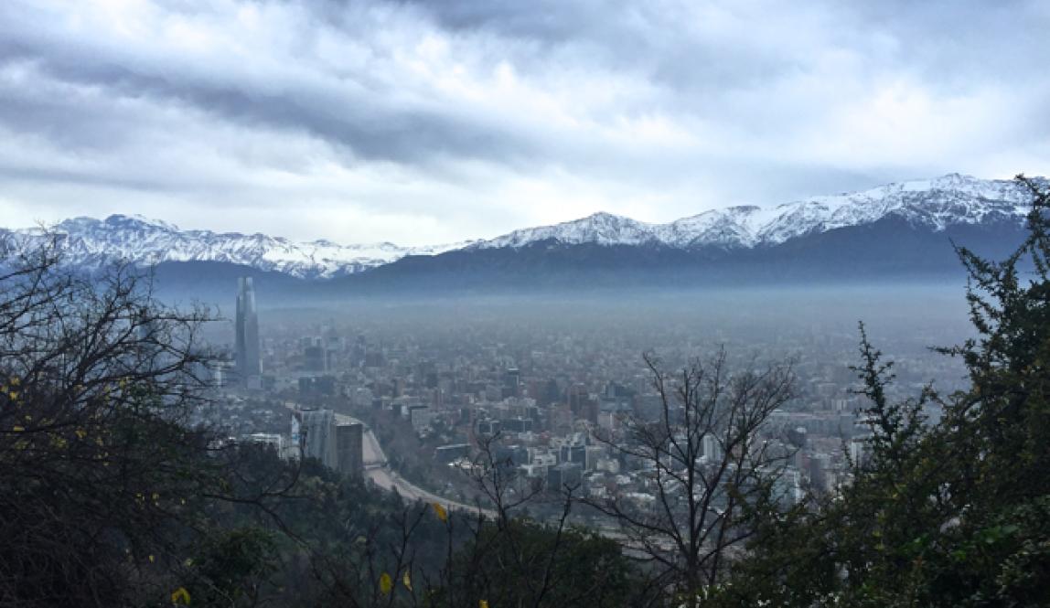 Santiago - Cerro San Cristobal a view of the sky and mountains 