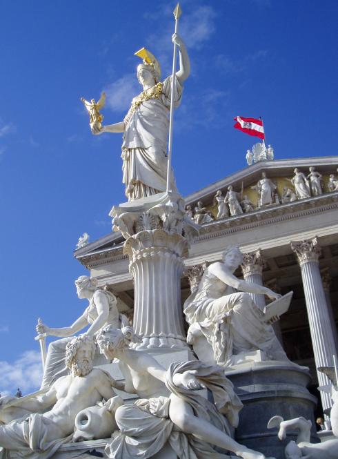 Austrian Parliament in Vienna on a sunny day