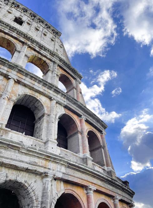 an artistic shot of the Colosseum in Rome