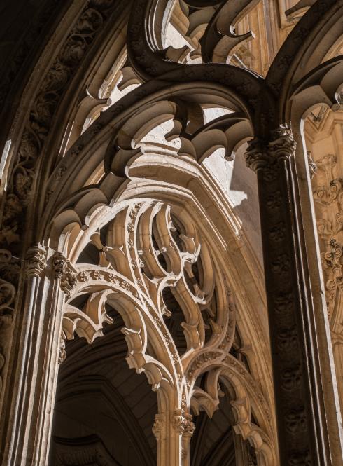 The inside of a cloister in Madrid, Spain.