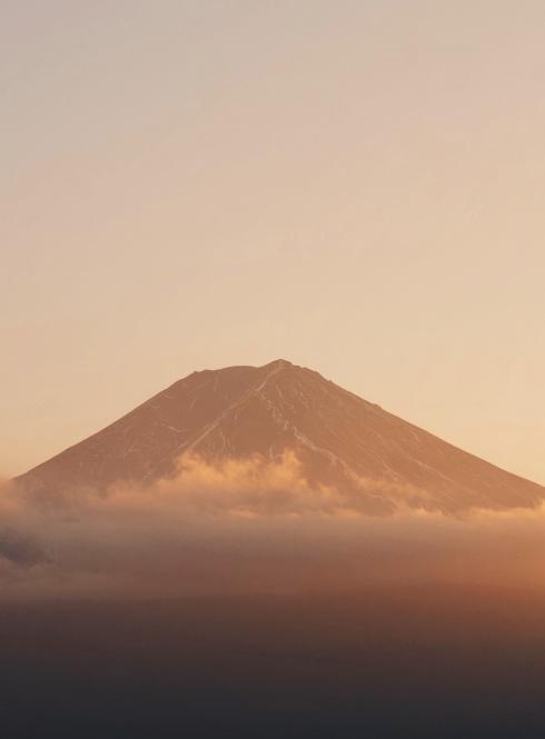 Mount Fuji at sunset.