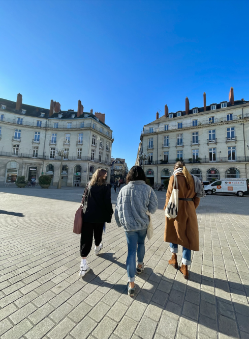 Girls walking in Nantes, France