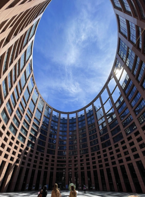 A photograph of Paris Strausburg EU Parliament 