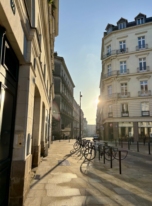 Nantes streets at golden hour