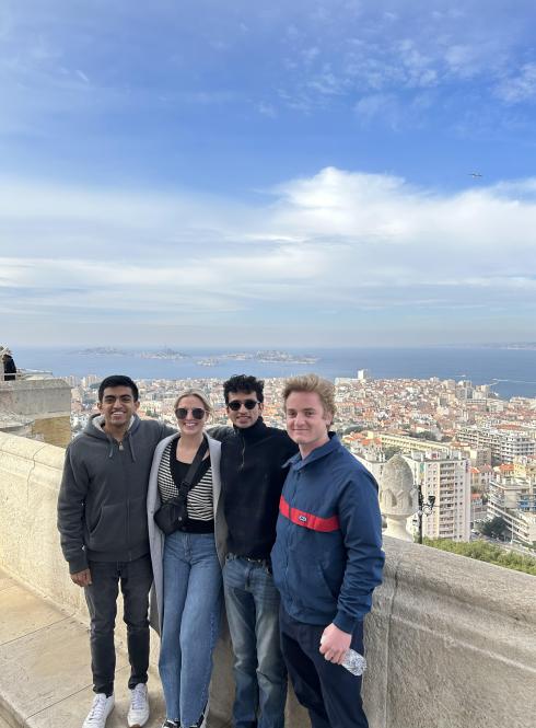Students at Nice viewpoint