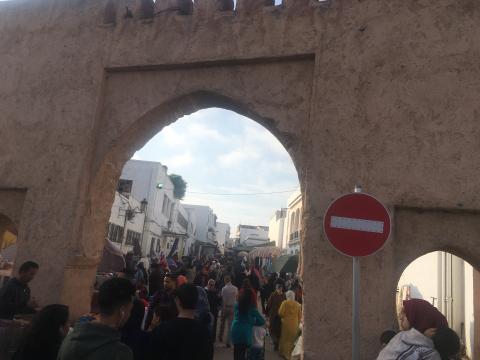 A crowd through Bab Mellah