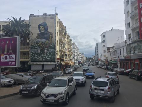 A busy street in the Hassan neighborhood of Rabat