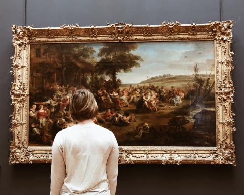 Viewing A Painting in the Louvre
