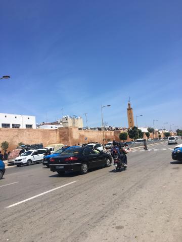 The busy street outside Bab Mellah