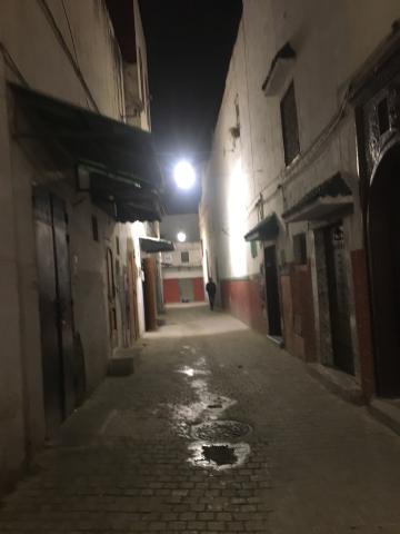 Walking home at night through the medina
