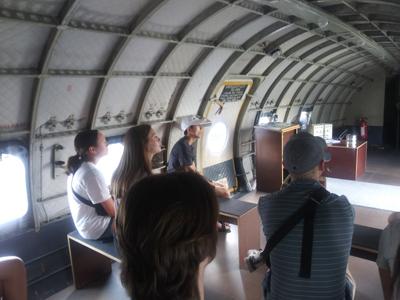 students inside airplane
