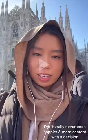 student tiktok in IES Abroad Milan 