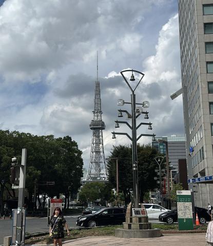 A view Sakae with the MIRAI Tower in the background