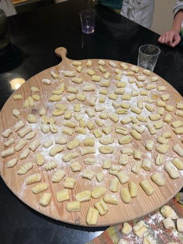 After shaping the gnocchi
