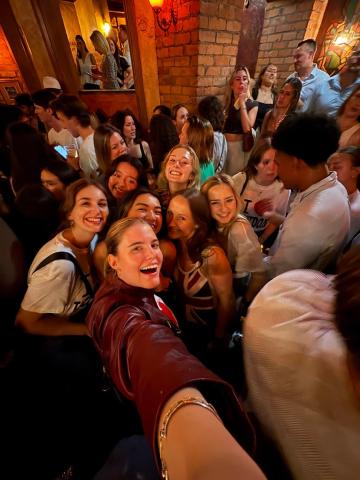 We all went out to a pub on our last night!