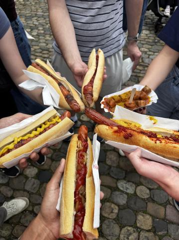 6 long sausages