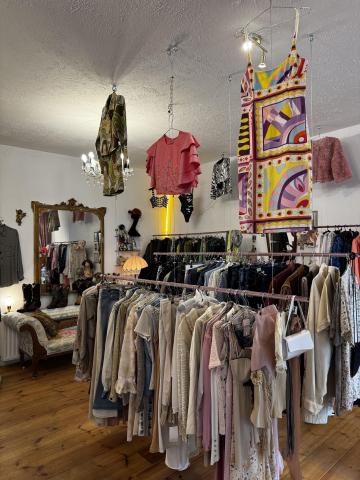 Clothing in a thrift store