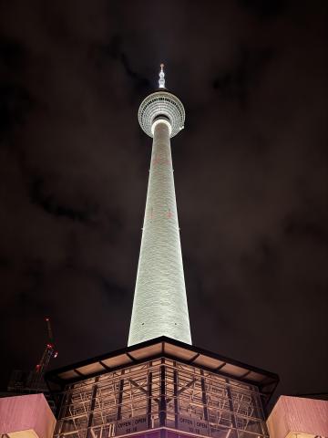 Larger tower at night