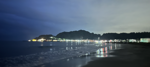 Kamakura Yuigahama Beach at dusk as pictured from the beach