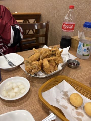 This is a photo of the fried chicken my friends and I shared after the Ko-Yeon Games.