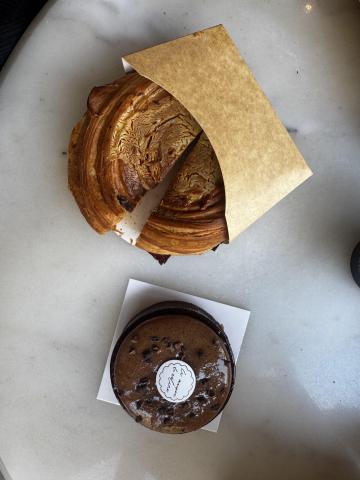 Two pastries from a cafe