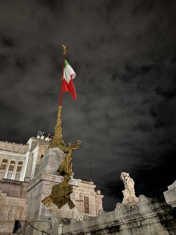 Structure with Italian Flag
