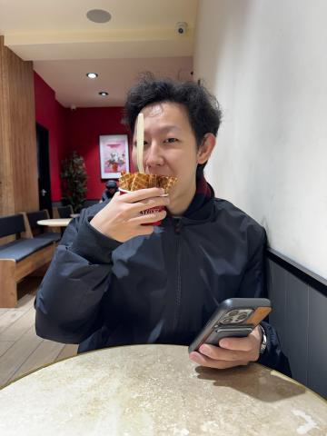 Man eating ice cream